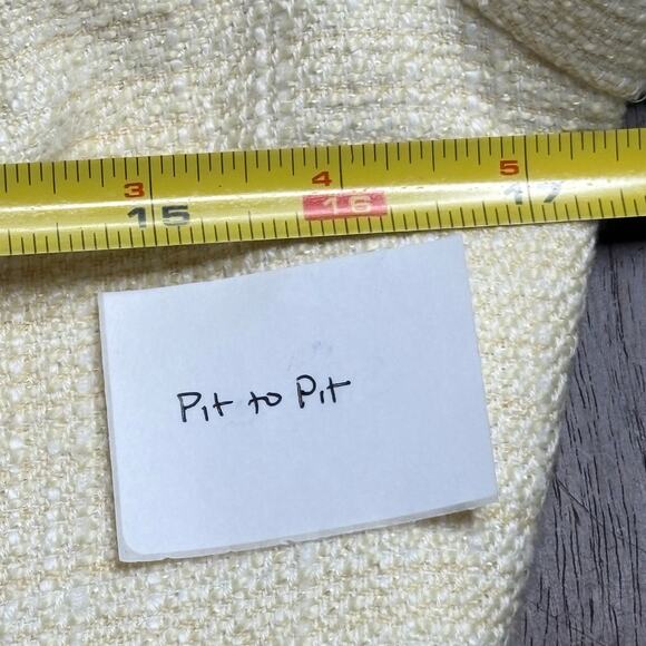 LPA Elazar Butter Yellow Tweed Top Medium - Picture 7 of 8